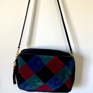 VTG Cabrelli Velvet Suede Patchwork Crossbody Bag